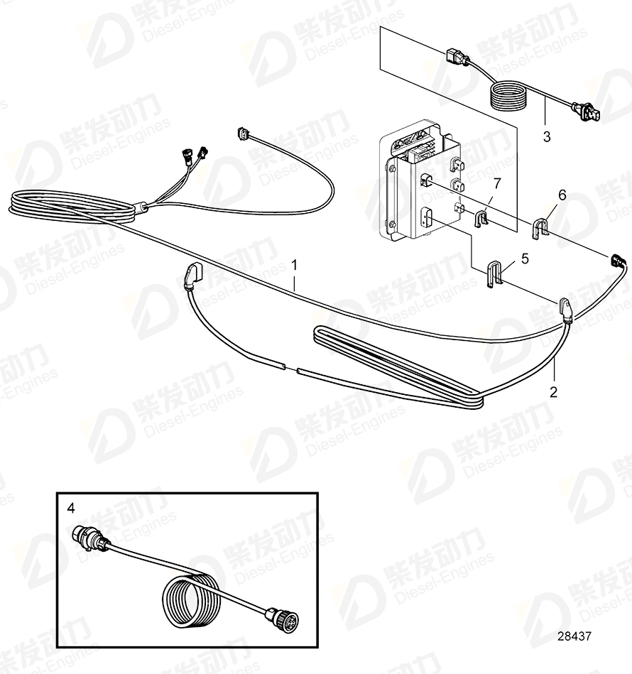 VOLVO Cable harness 22025304 Drawing VOLVO Cable harness 22025304 Drawing